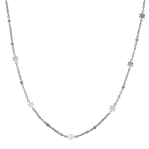 Stainless Steel - Rostfrei Stahl Kette Flower Silver