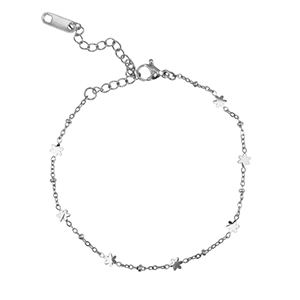Stainless Steel - Rostfrei Stahl Armb&auml;nder Flower Silver