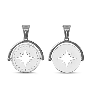 Anh&auml;nger aus Stainless Steel - Rostfreiem Stahl Rotate Star Silver