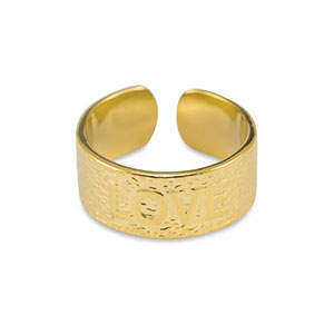 Stainless Steel - Rostfrei Stahl Ringe ''Love'' Gold