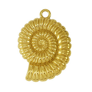 Anh&auml;nger aus Stainless Steel - Rostfreiem Stahl Sea Shell Gold