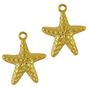 Anh&auml;nger aus Stainless Steel - Rostfreiem Starfish Gold