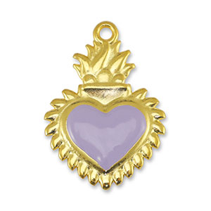 Anh&auml;nger Metall DQ Heart Lilac-Gold (Nickelfrei)