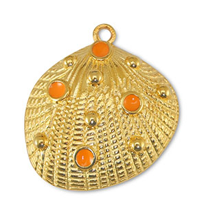 Anh&auml;nger Metall DQ Shell Orange-Gold (Nickelfrei)