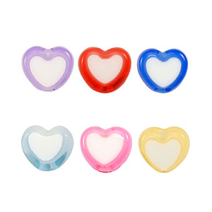 Perlen Acryl Heart Multicolor