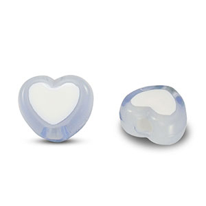 Perlen Acryl Heart Light blue-white