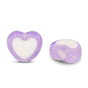 Perlen Acryl Heart Purple
