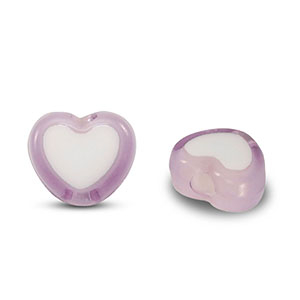Perlen Acryl Heart Lilac