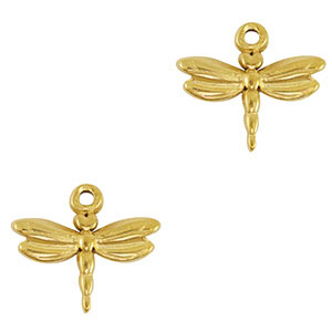 Anh&auml;nger aus Stainless Steel - Rostfreiem Stahl Dragonfly Gold