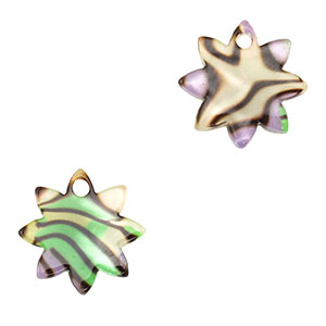 Anh&auml;nger aus Resin Flower Multicolor purple-green