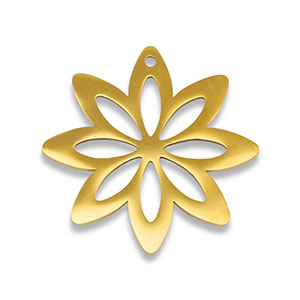 Anh&auml;nger aus Stainless Steel - Rostfreiem Stahl Flower Gold