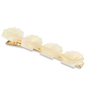 Haarschmuck hairclip Shell White