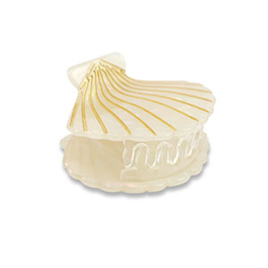 Haarschmuck hair clamp Shell White-gold