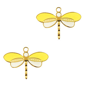 Anh&auml;nger aus Stainless Steel - Rostfreiem Stahl Dragonfly Gold-yellow