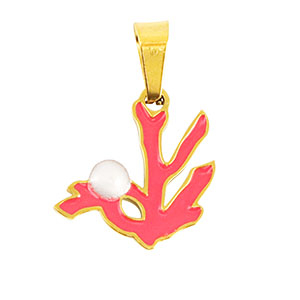 Anh&auml;nger aus Stainless Steel - Rostfreiem Stahl Coral Gold-rose red