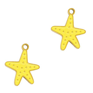 Anh&auml;nger aus Stainless Steel - Rostfreiem Stahl Starfish Gold-yellow