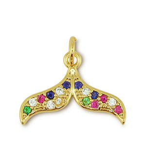 TQ Metall Brass Anh&auml;nger Tail Gold-multicolor