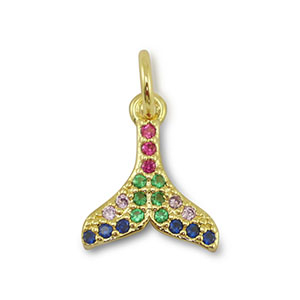 TQ Metall Brass Anh&auml;nger Tail Gold-multicolor