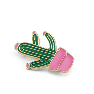 Broschen Cactus Green-pink-gold