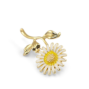 Broschen Flower White-yellow-gold