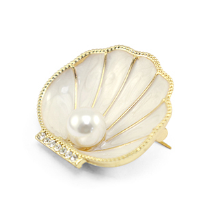 Broschen Shell with Pearl Pearl white-gold