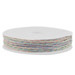 Band Macram&eacute; geflochten 1mm Multicolour metallic