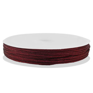 Band Macram&eacute; geflochten 1mm Bordeaux metallic
