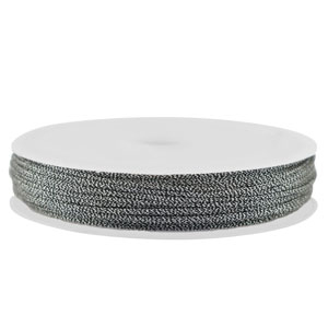 Band Macram&eacute; geflochten 1mm Dark grey-silver metallic