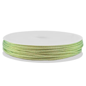 Band Macram&eacute; geflochten 1mm Light green-gold metallic
