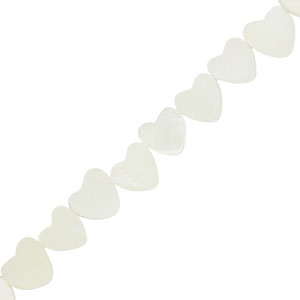 Perle Muschel Heart Off white