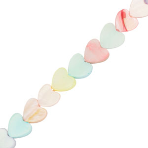 Perle Muschel Heart Multicolour pastel