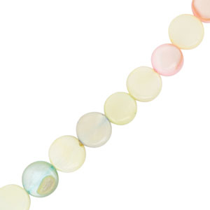 Perle Muschel Flat Round Multicolour pastel