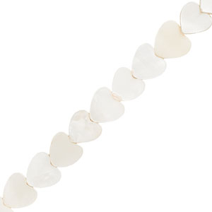 Perle Muschel Heart Off white