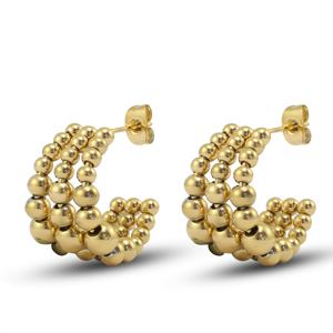 Stainless Steel - Rostfrei Stahl Ohrringe / Ohrstecker Gold