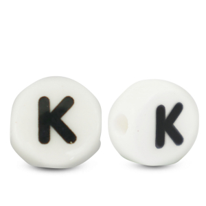 Keramik Buchstaben K White-black