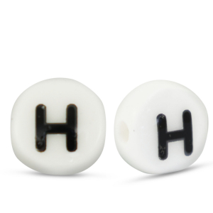 Keramik Buchstaben H White-black