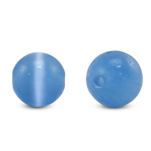 Glas Perlen 6 mm Cat's Eye Blue