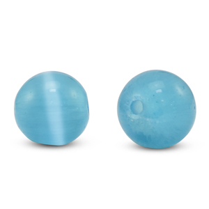 Glas Perlen 6 mm Cat's Eye Sky blue