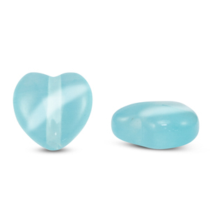 Glas Perlen Cat's Eye Heart Sky blue