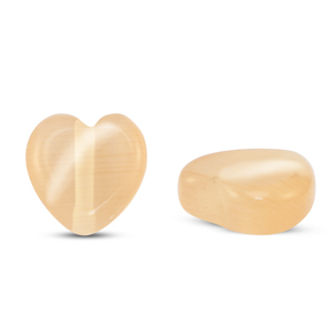 Glas Perlen Cat's Eye Heart Peach orange