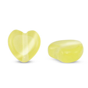 Glas Perlen Cat's Eye Heart Yellow