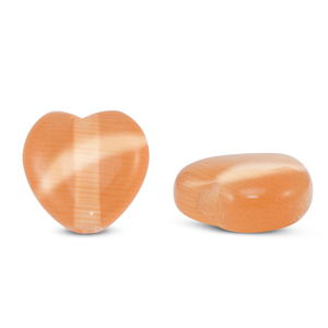 Glas Perlen Cat's Eye Heart Orange