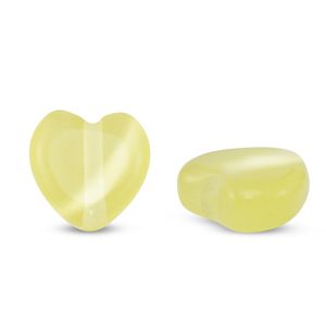 Glas Perlen Cat's Eye Heart Yellow
