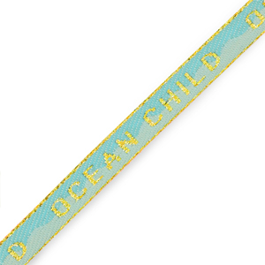 Schmucktextband "Ocean child" Blue-gold
