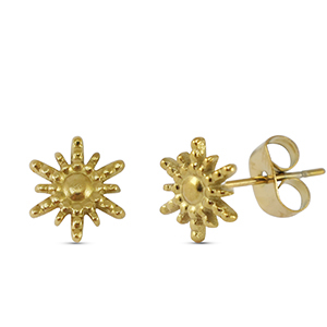 Stainless Steel - Rostfrei Stahl Ohrringe / Ohrstecker Sun Gold