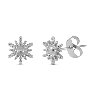 Stainless Steel - Rostfrei Stahl Ohrringe / Ohrstecker Sun Silver