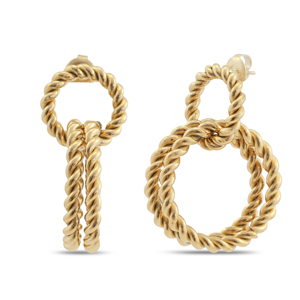 Stainless Steel - Rostfrei Stahl Ohrringe / Ohrstecker Creolen Gold