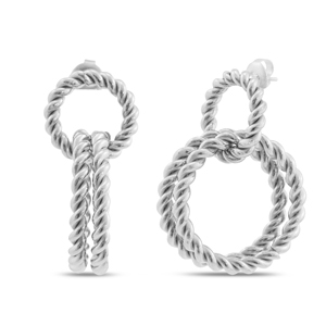 Stainless Steel - Rostfrei Stahl Ohrringe / Ohrstecker Creolen Silver