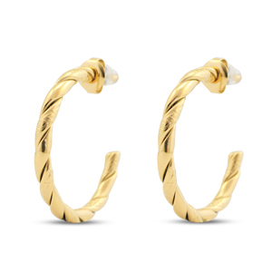 Stainless Steel - Rostfrei Stahl Ohrringe / Ohrstecker Creolen Gold