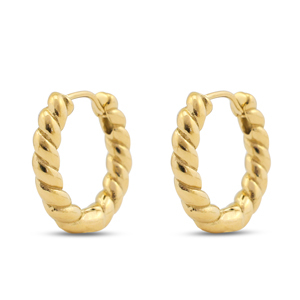 Stainless Steel - Rostfrei Stahl Ohrringe Creolen Gold